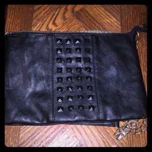 A black cross body bag